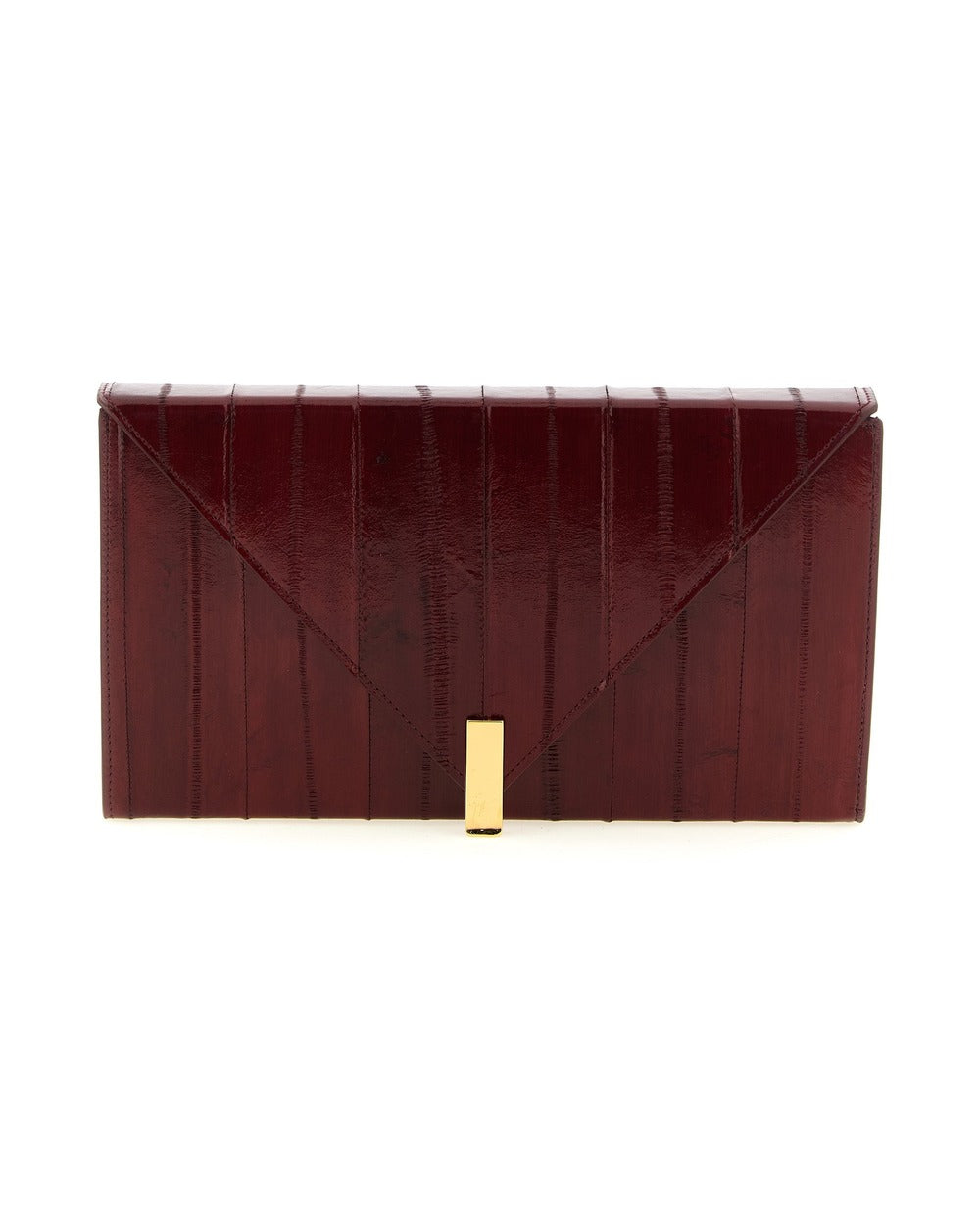 Giuseppe Zanotti Bordeaux Leather Clutch Bag
