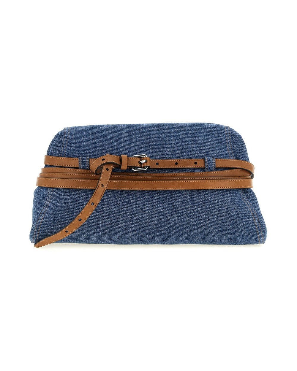 Moschino Blue Cotton Clutch Bag