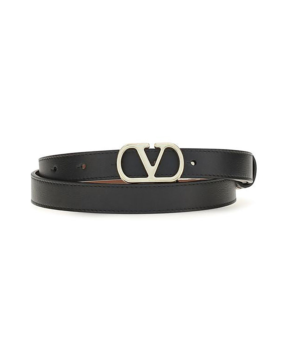 Valentino Garavani Black Calf Leather Bos Taurus Belt