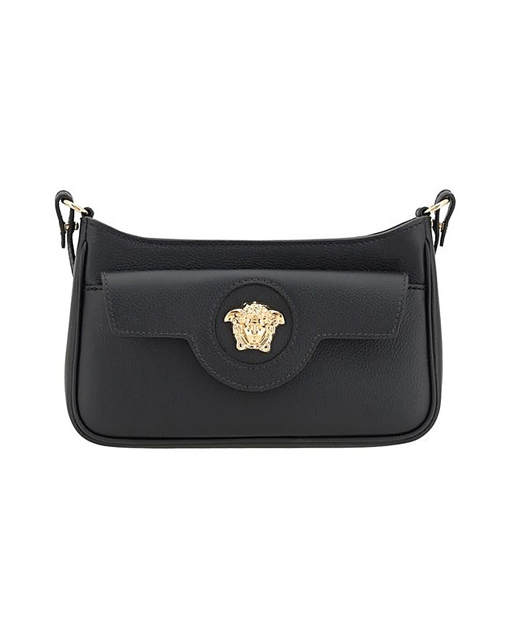 Versace Black Calf Leather Bos Taurus Shoulder Bag