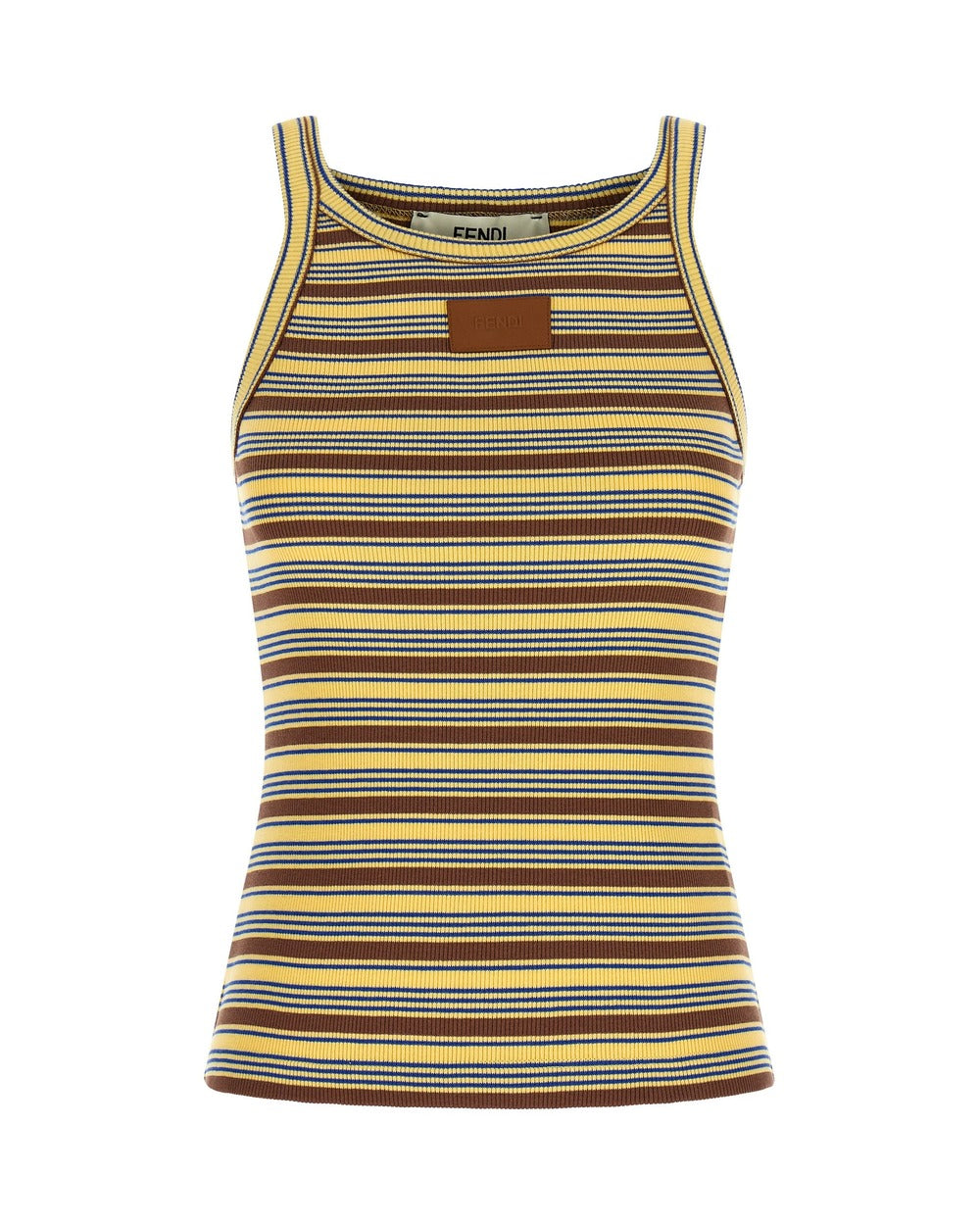Fendi Multicolor Cotton Sleeveles T-Shirt