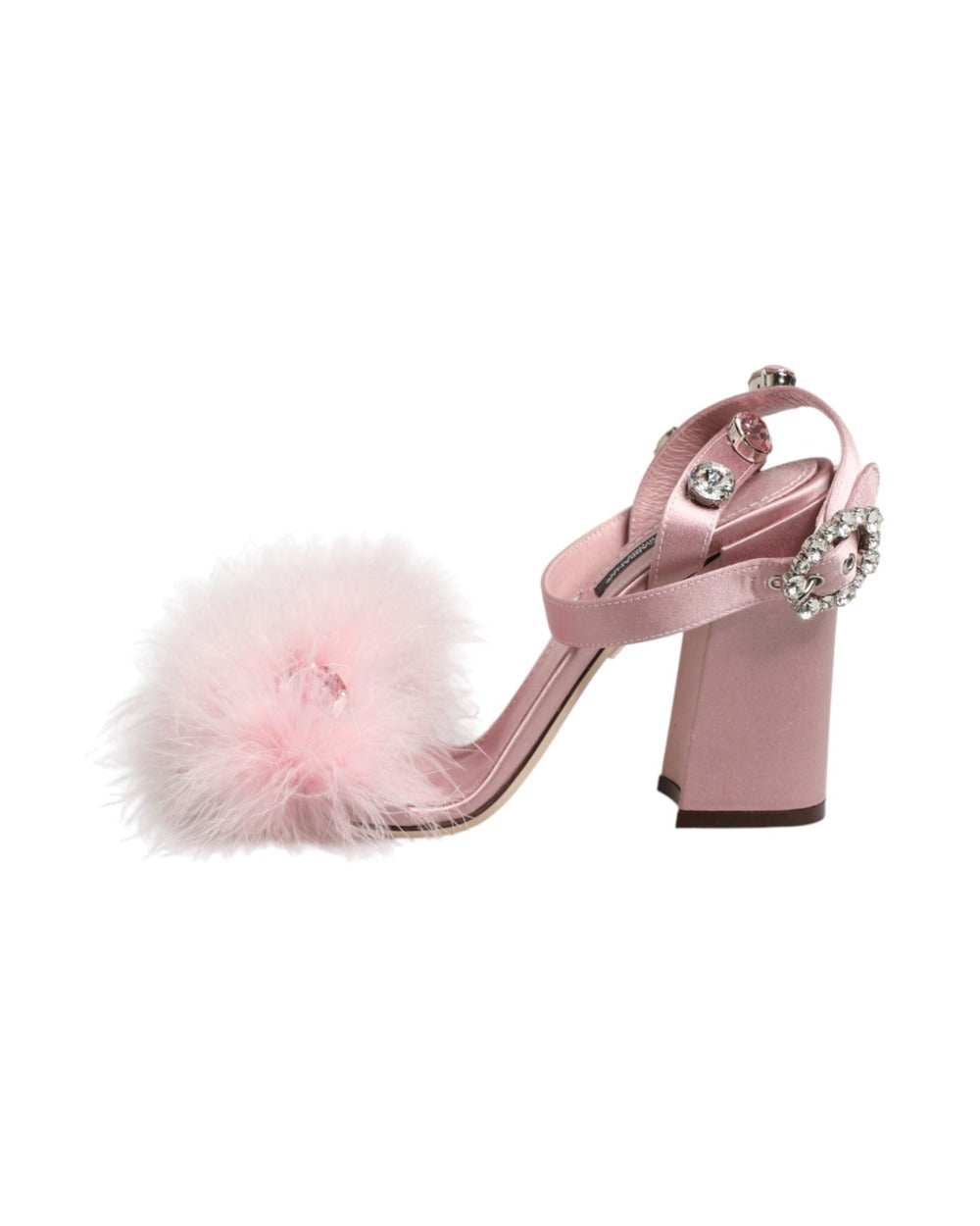 Dolce & Gabbana Pink Sequined Ankle Strap Sandals Shoes