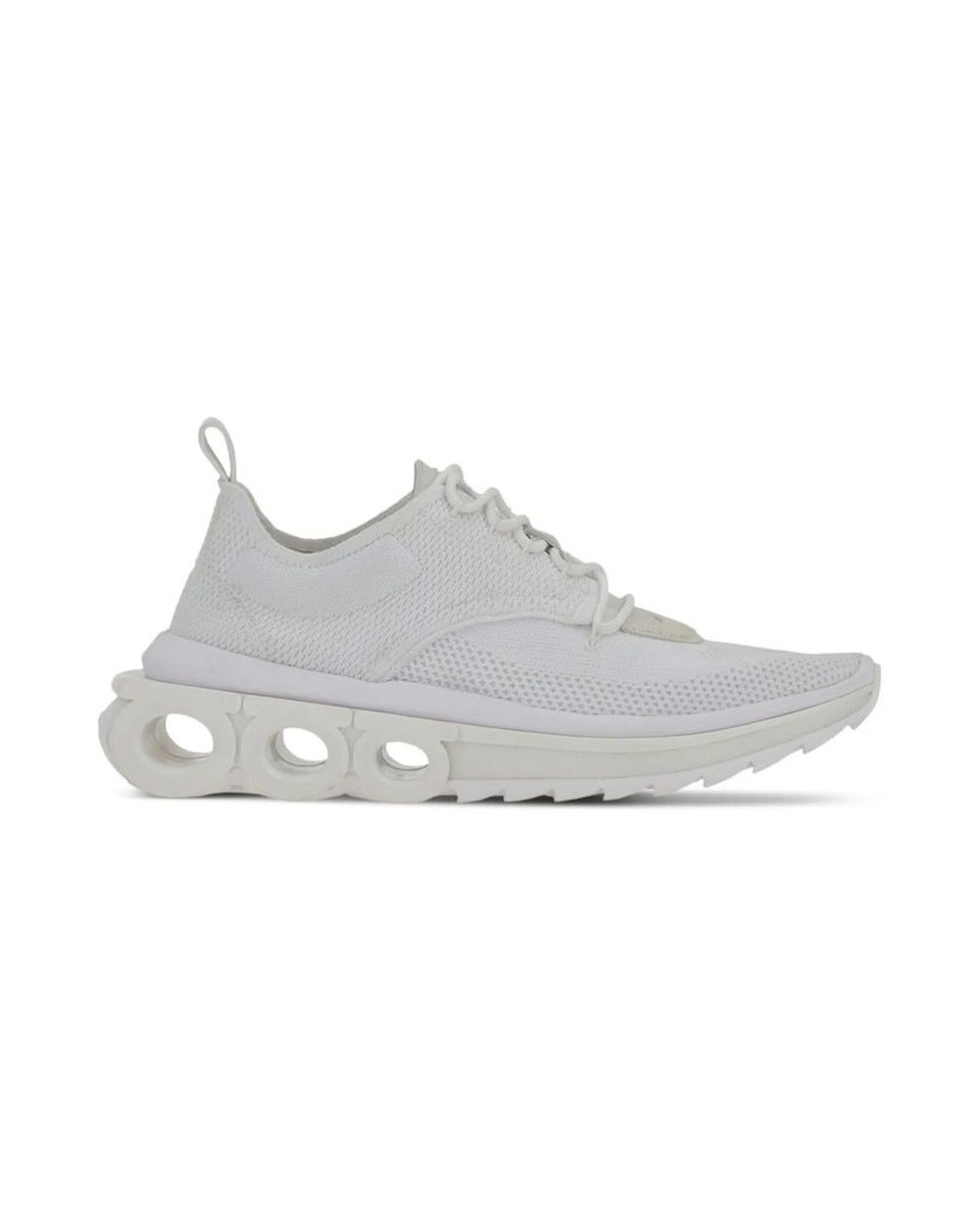 Salvatore Ferragamo White Nylon Athletic Sneakers