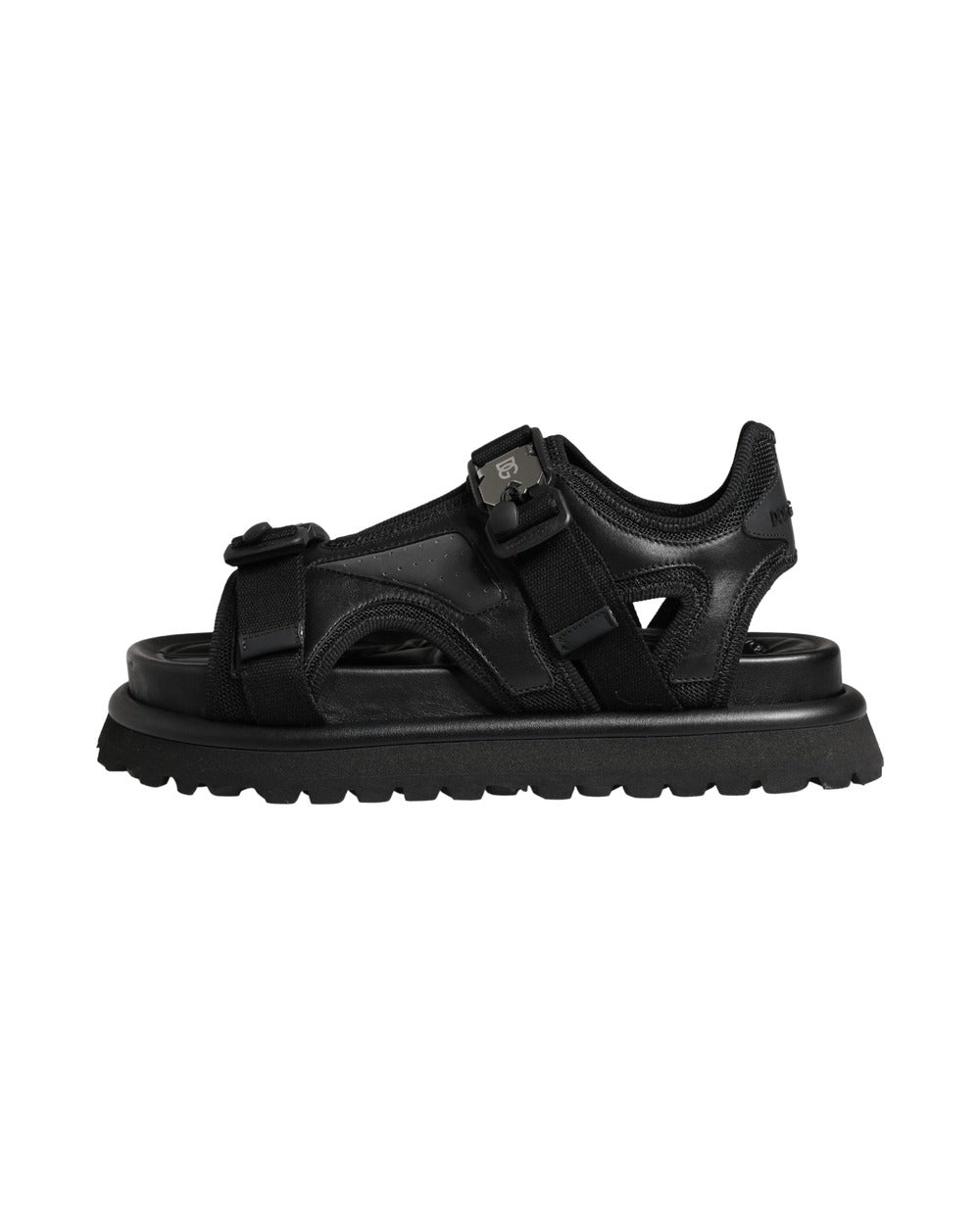Dolce & Gabbana Black Logo Detailed Men Chunky Sandals Shoes