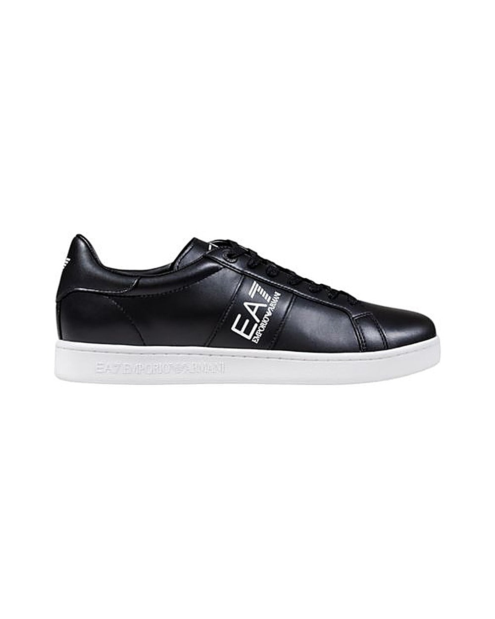 EA7 Emporio Armani Black And White Leather Sneakers