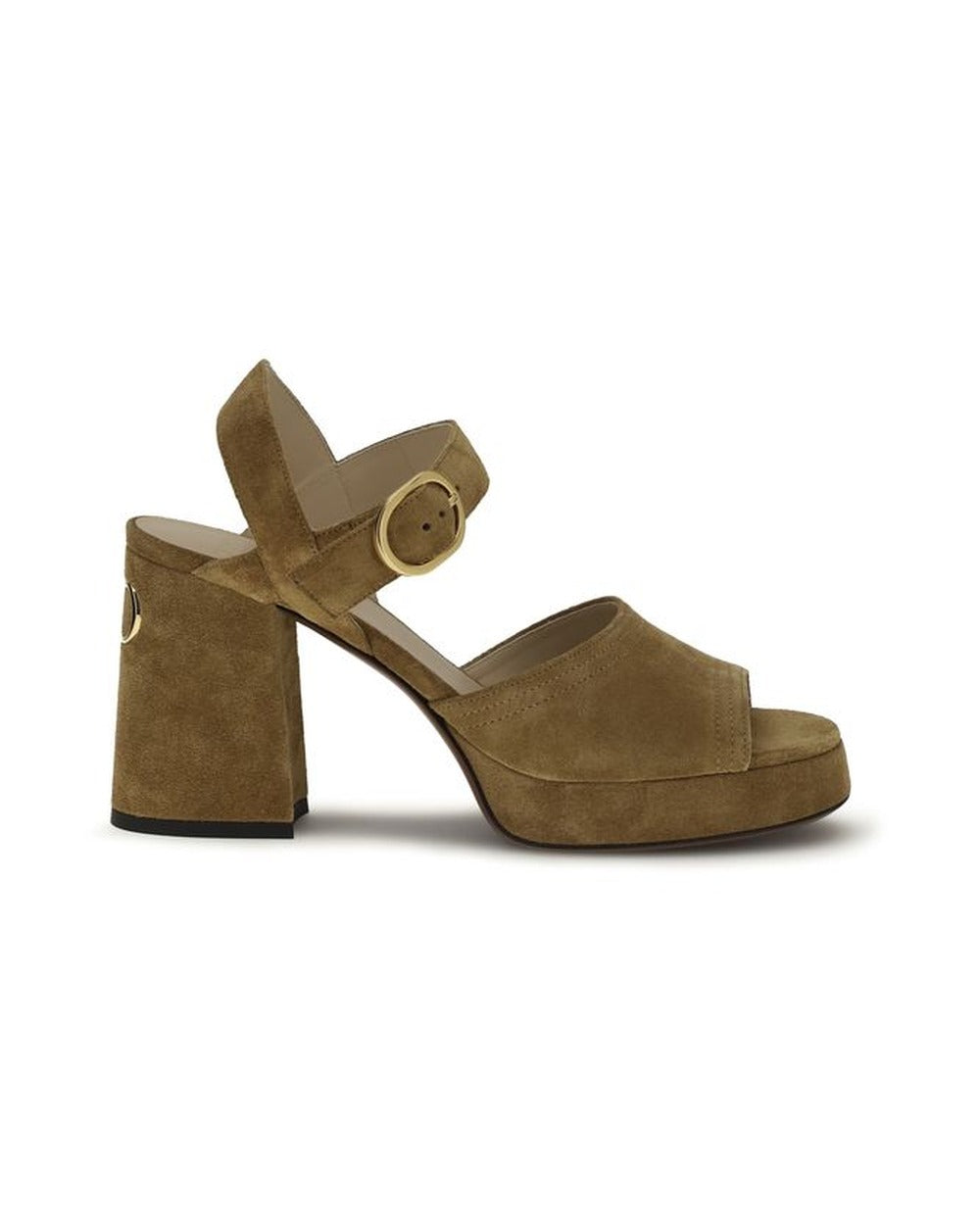 Valentino Garavani Beige Calf Leather Bos Taurus Platform Sandals
