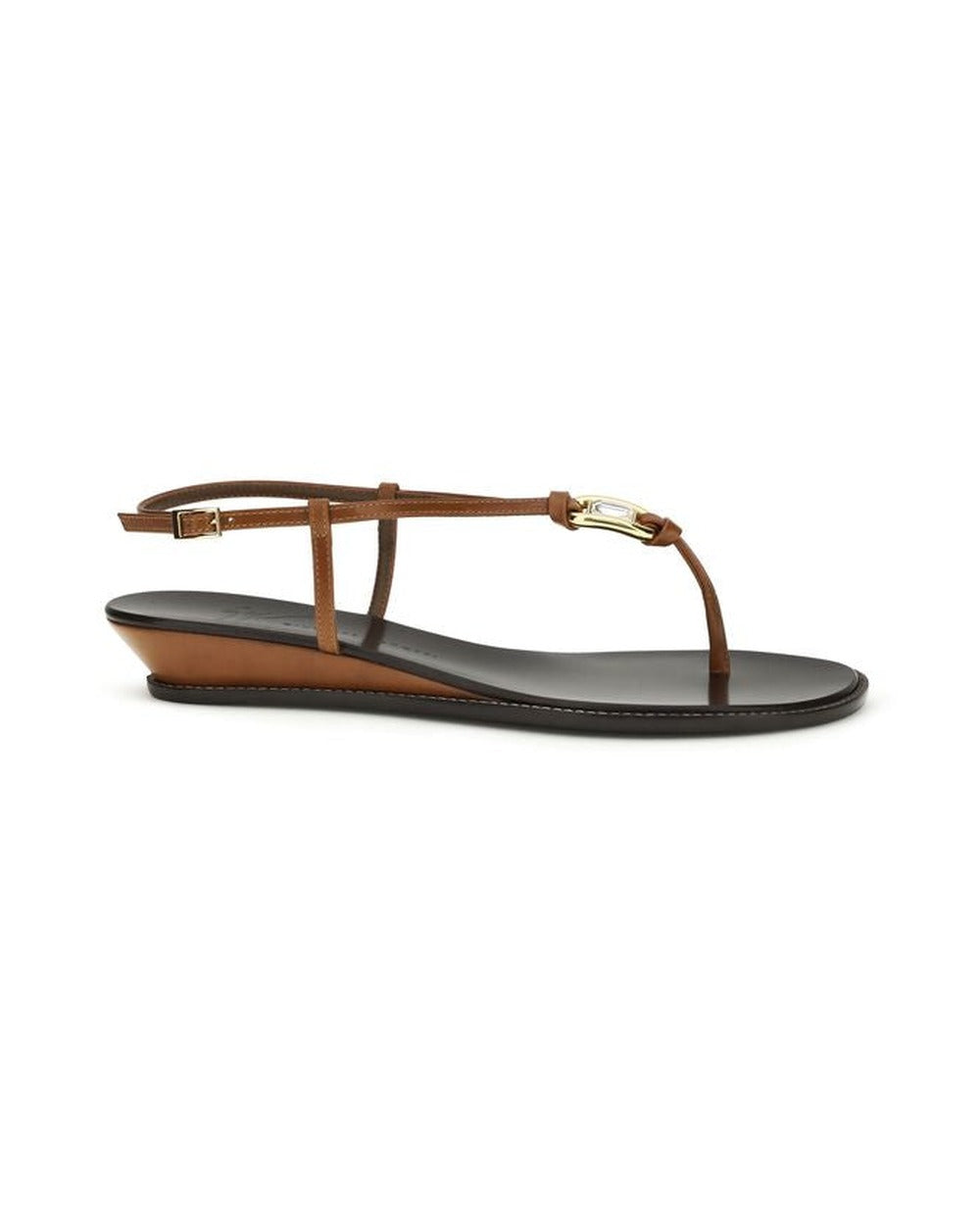 Giuseppe Zanotti Brown Calf Leather Bos Taurus Wedge Sandals
