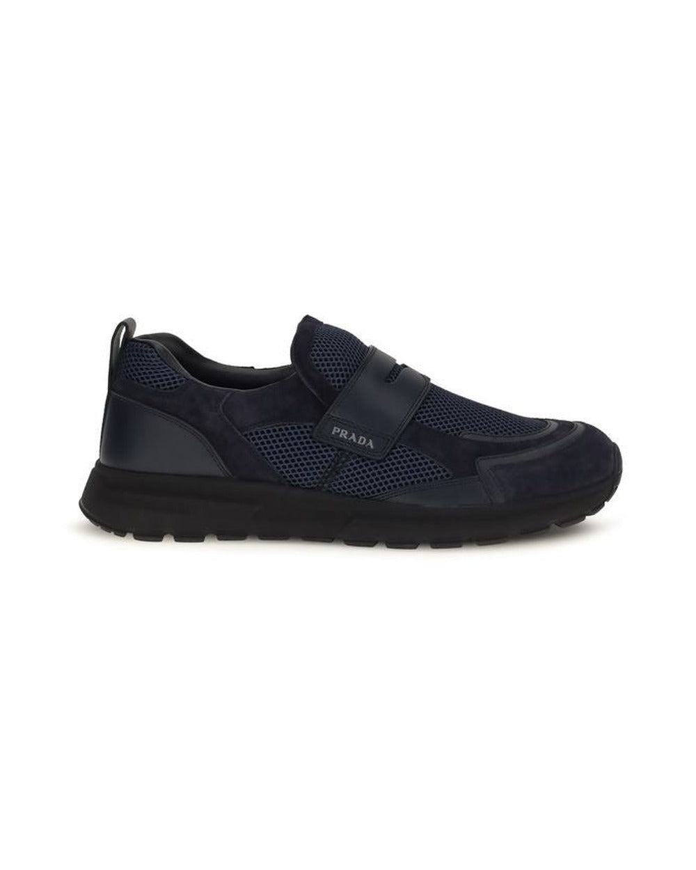 Prada Blue Calf Leather Bos Taurus Athletic Sneakers