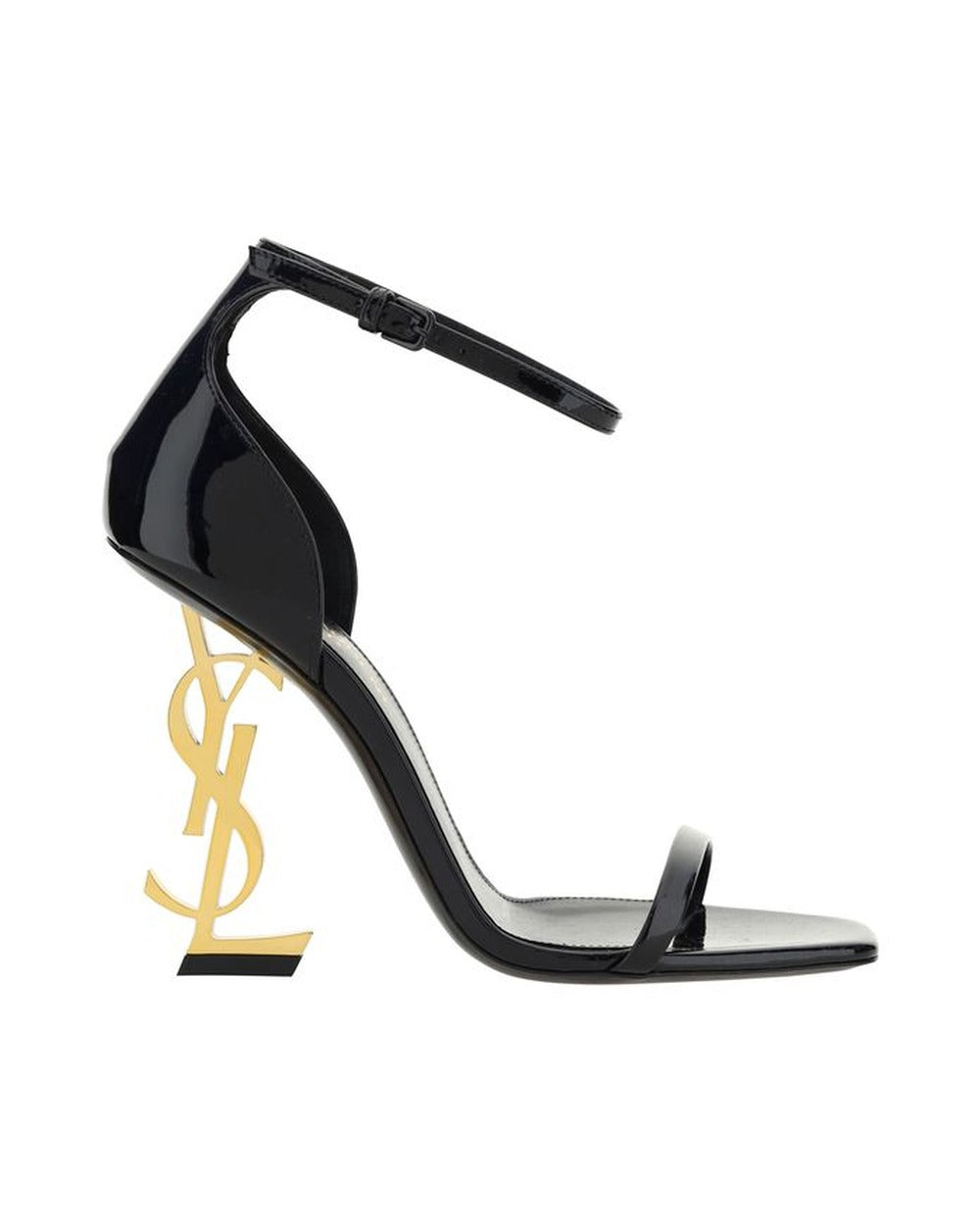Saint Laurent Black Calf Leather Bos Taurus Stiletto Heel Sandals