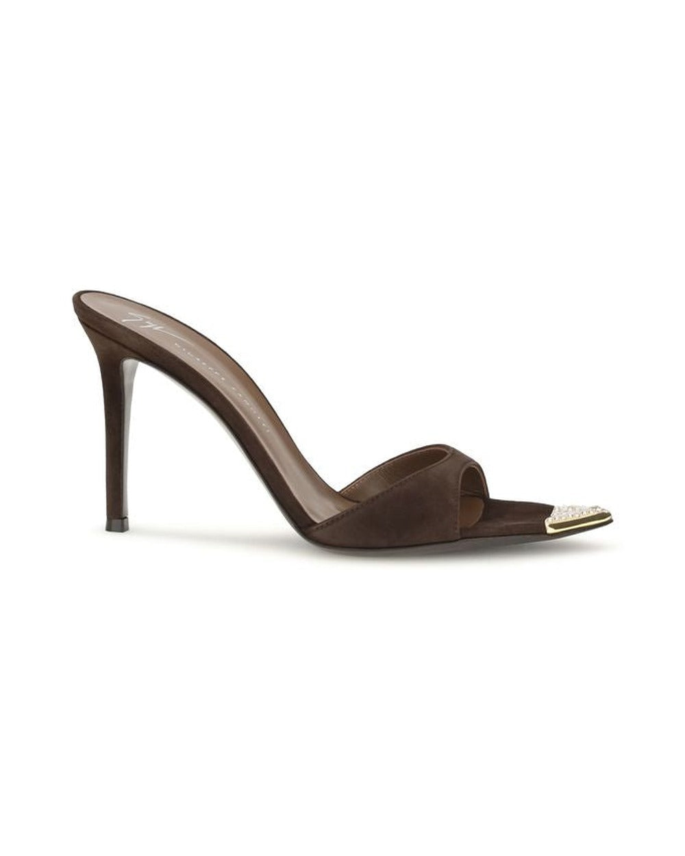 Giuseppe Zanotti Brown Calf Leather Bos Taurus Stiletto Heel Sandals