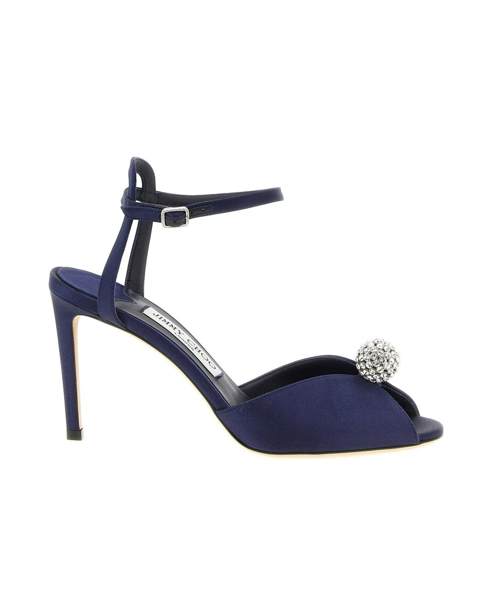 Jimmy Choo Blue Tencel Stiletto Heel Sandals