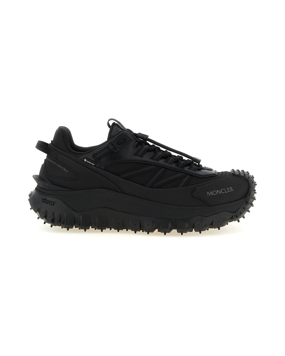 Moncler Black Leather Athletic Sneakers