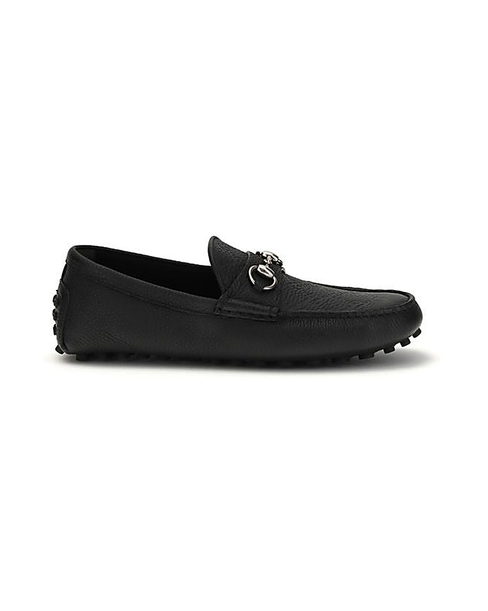 Gucci Black Calf Leather Bos Taurus Slip-On Loafers