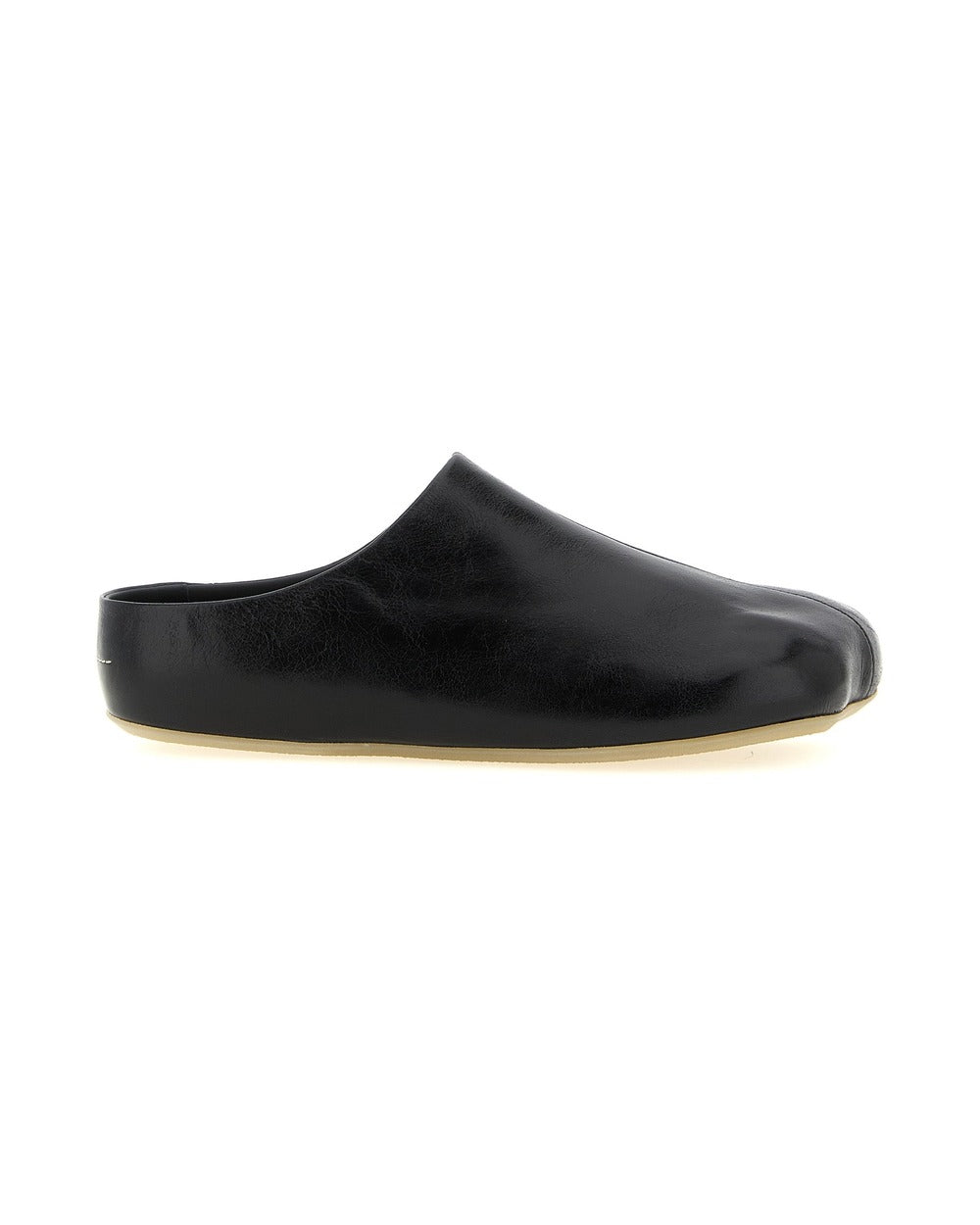MM6 Maison Margiela Black Calfskin Clogs