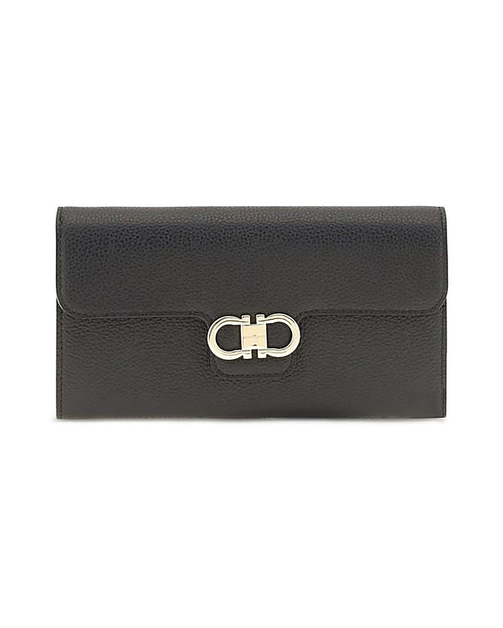 Ferragamo Black Calf Leather Bos Taurus Wallet
