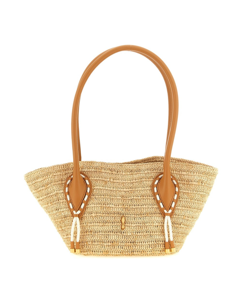 Christian Louboutin Beige Raffia Tote Bag