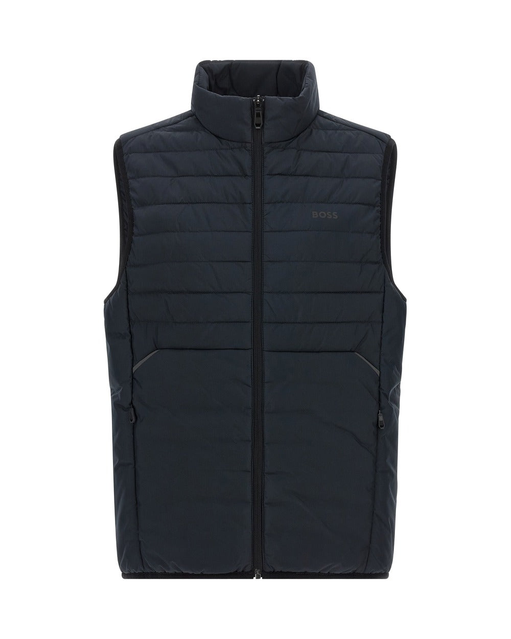 Hugo Boss Blue Polyester Sleeveless Jacket