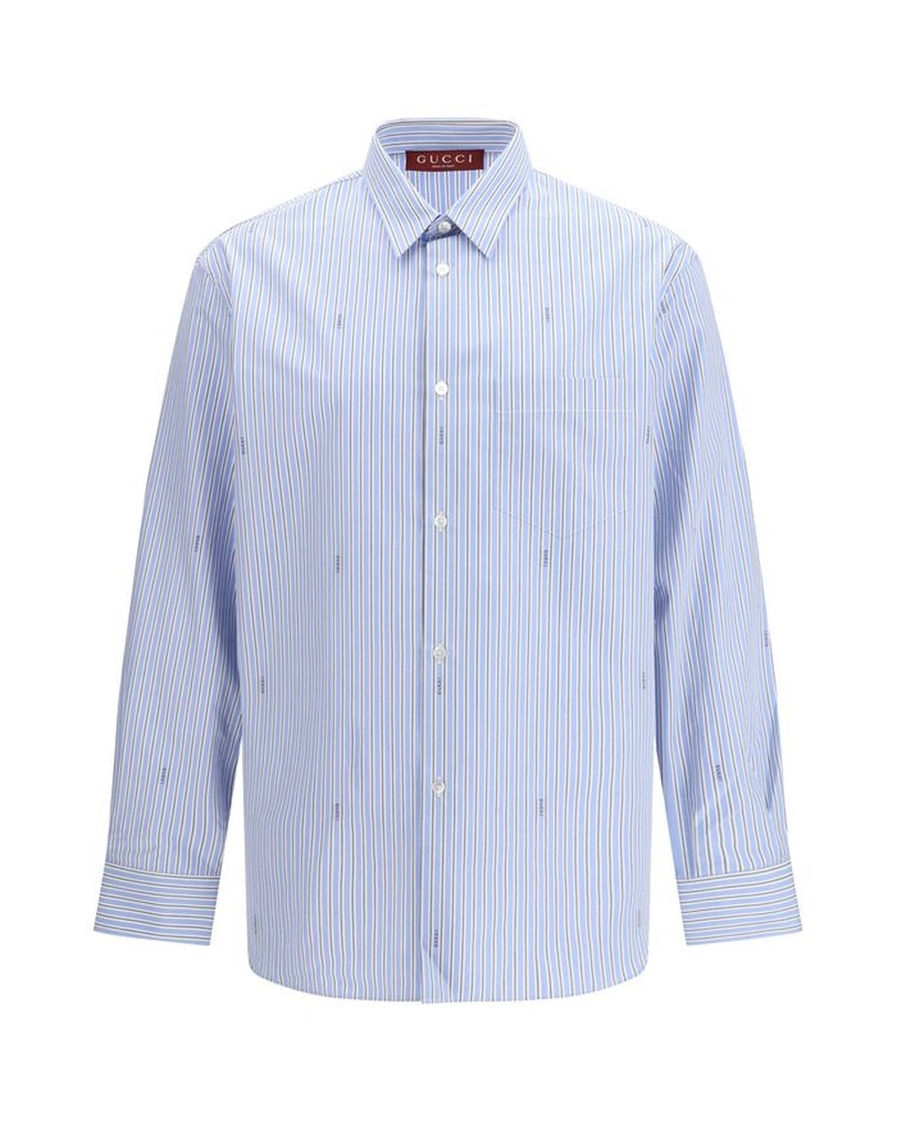 Gucci Blue Cotton Pattern Shirt