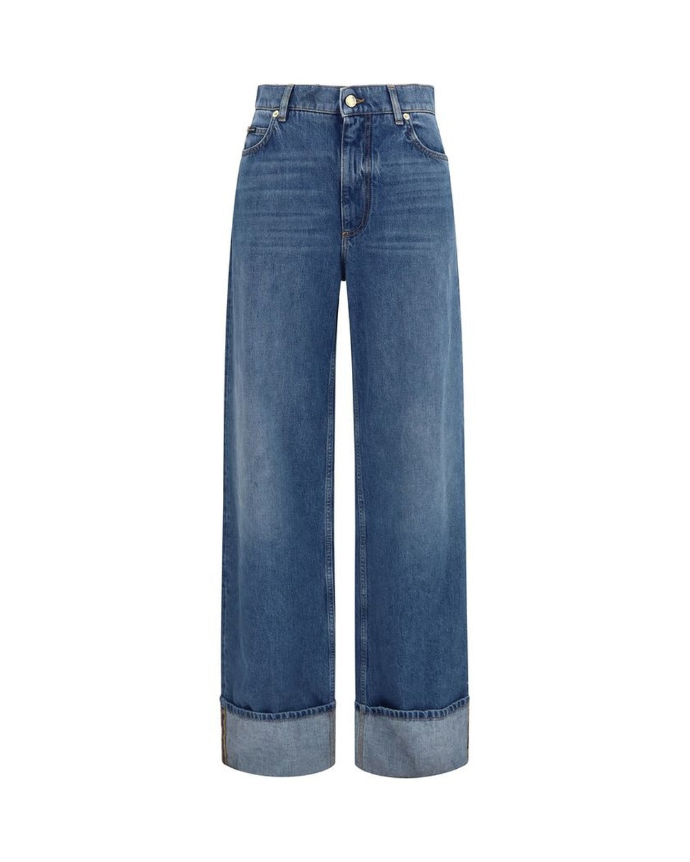 Dolce & Gabbana Blue Cotton Straight-Leg Jeans