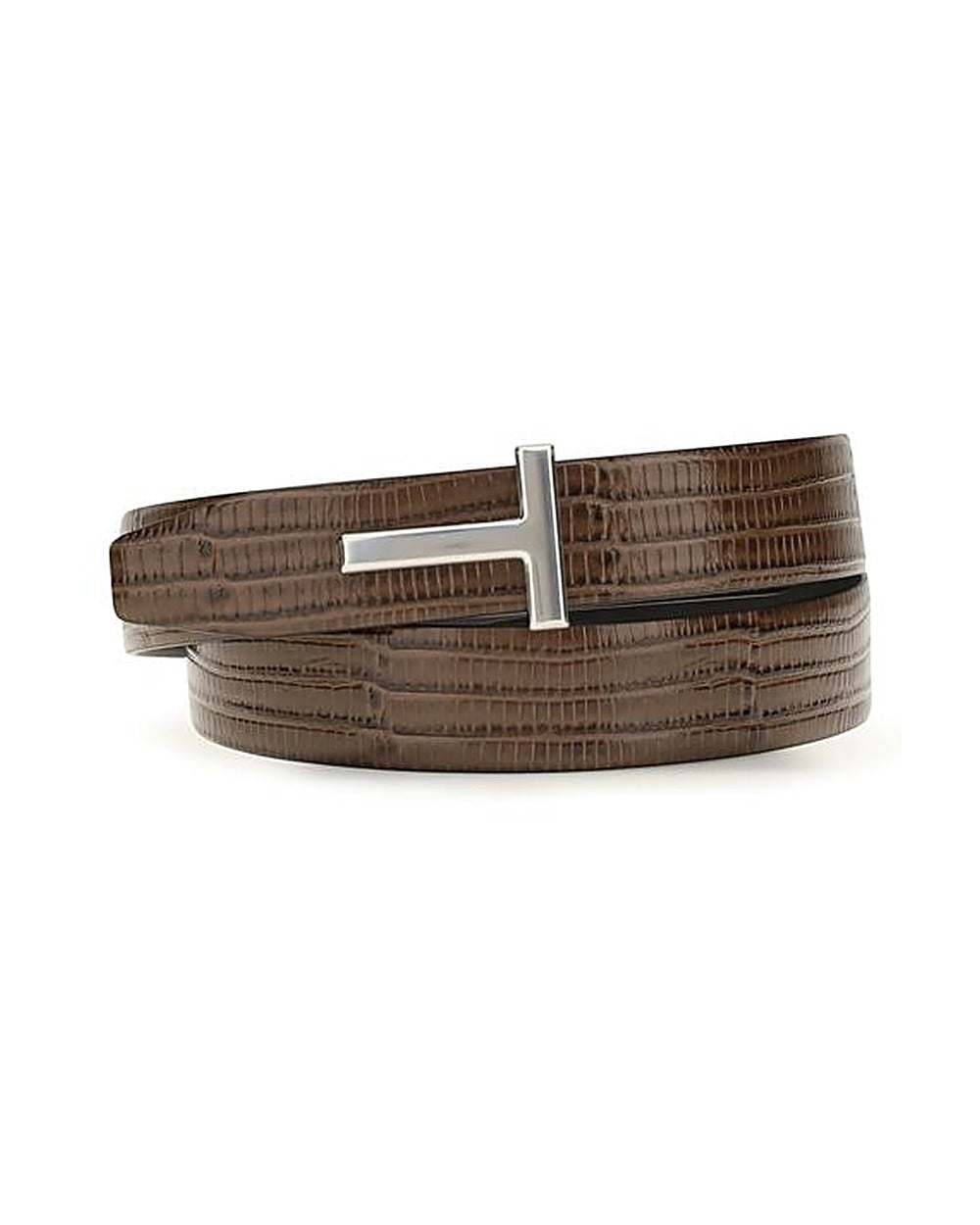 Tom Ford Brown Calf Leather Bos Taurus Belt