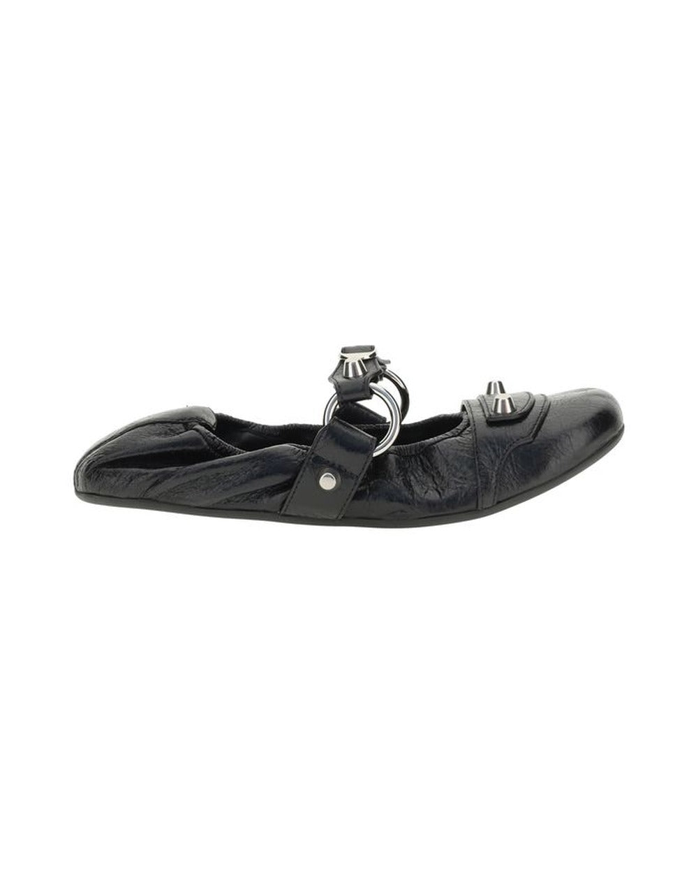 Balenciaga Black Calf Leather Bos Taurus Ballet Flats