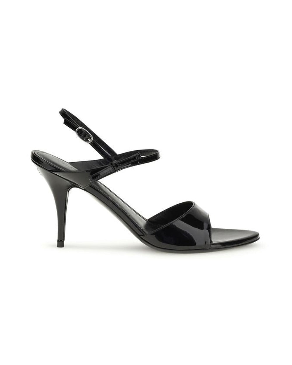Balenciaga Black Calf Leather Bos Taurus Stiletto Heel Sandals