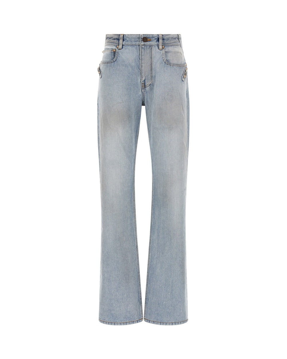 Balenciaga Blue Cotton Straight-Leg Jeans