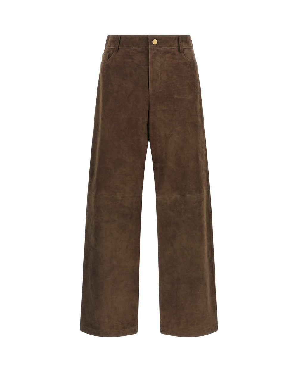 'S Max Mara Brown Lamb Leather Casual Pants