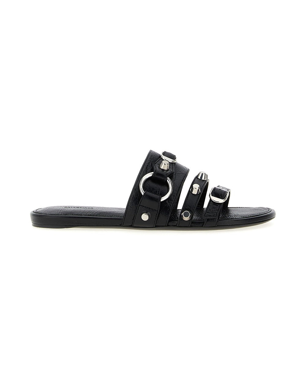 Balenciaga Black Lamb Leather Slides