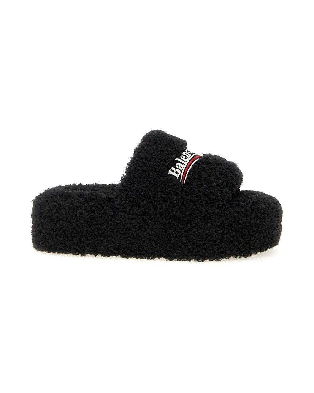 Balenciaga Black Polyester Slides