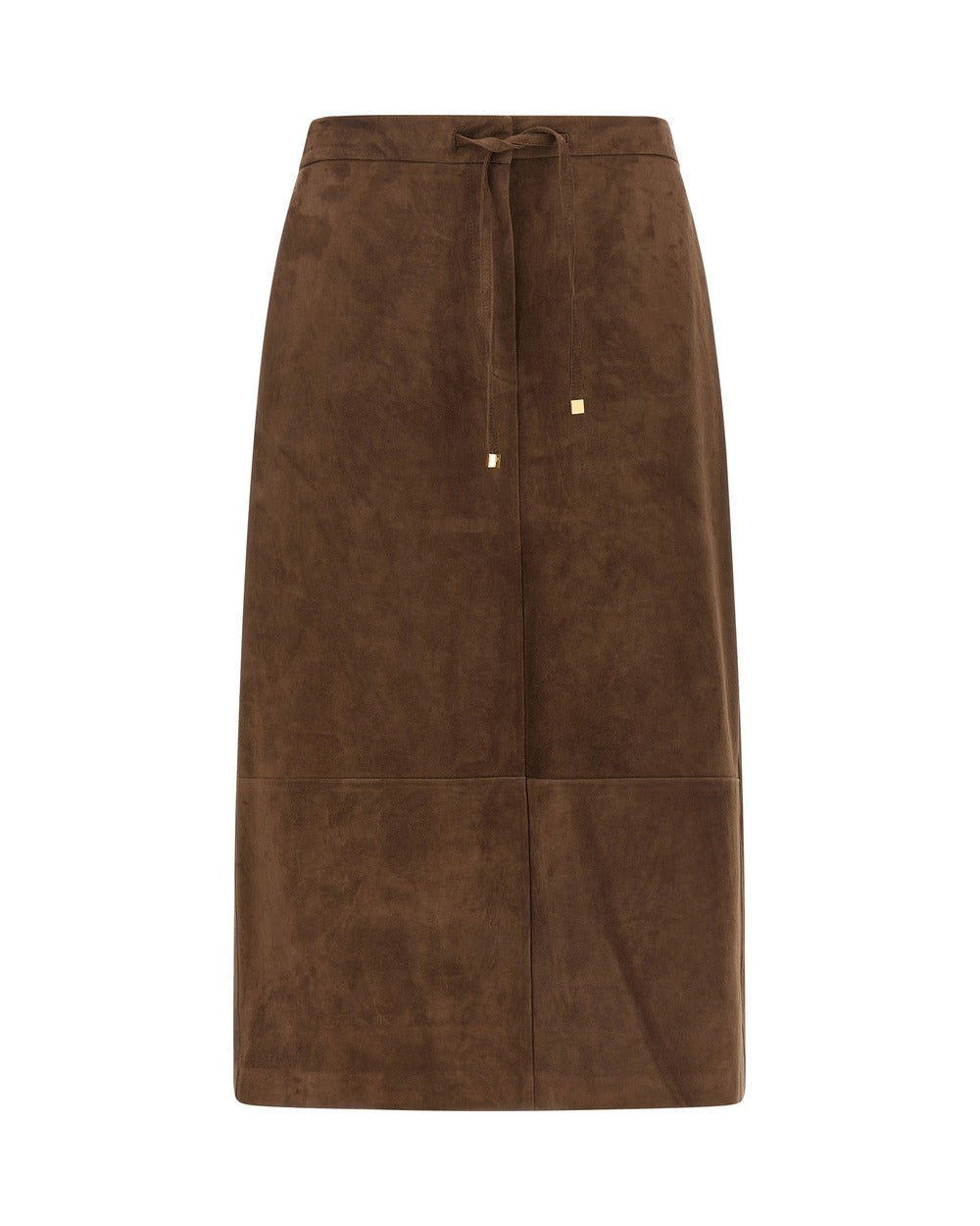 'S Max Mara Gold Lamb Leather Midi Skirt