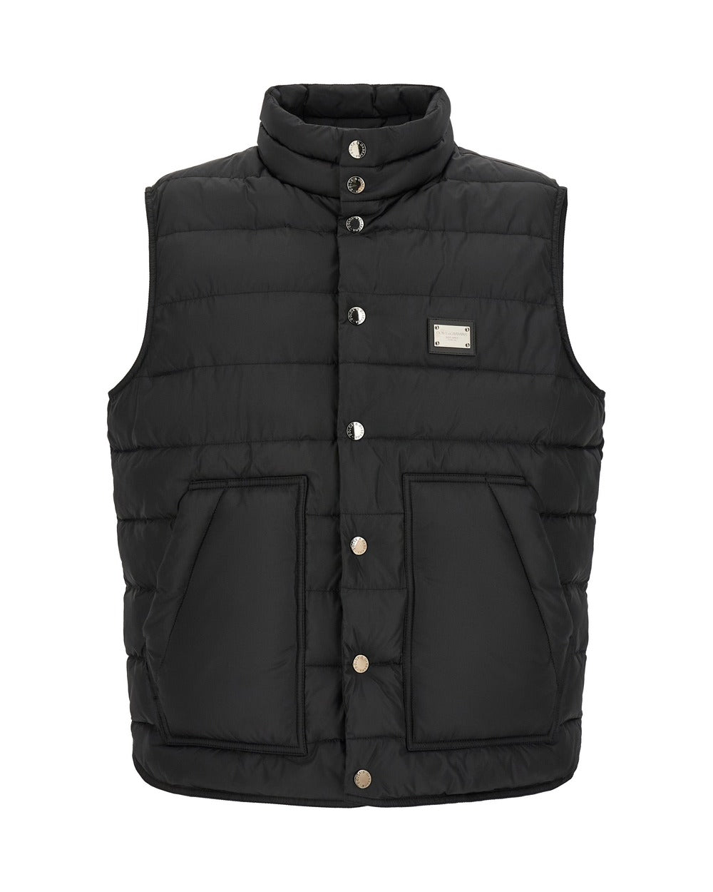 Dolce & Gabbana Black Polyester Sleeveless Jacket