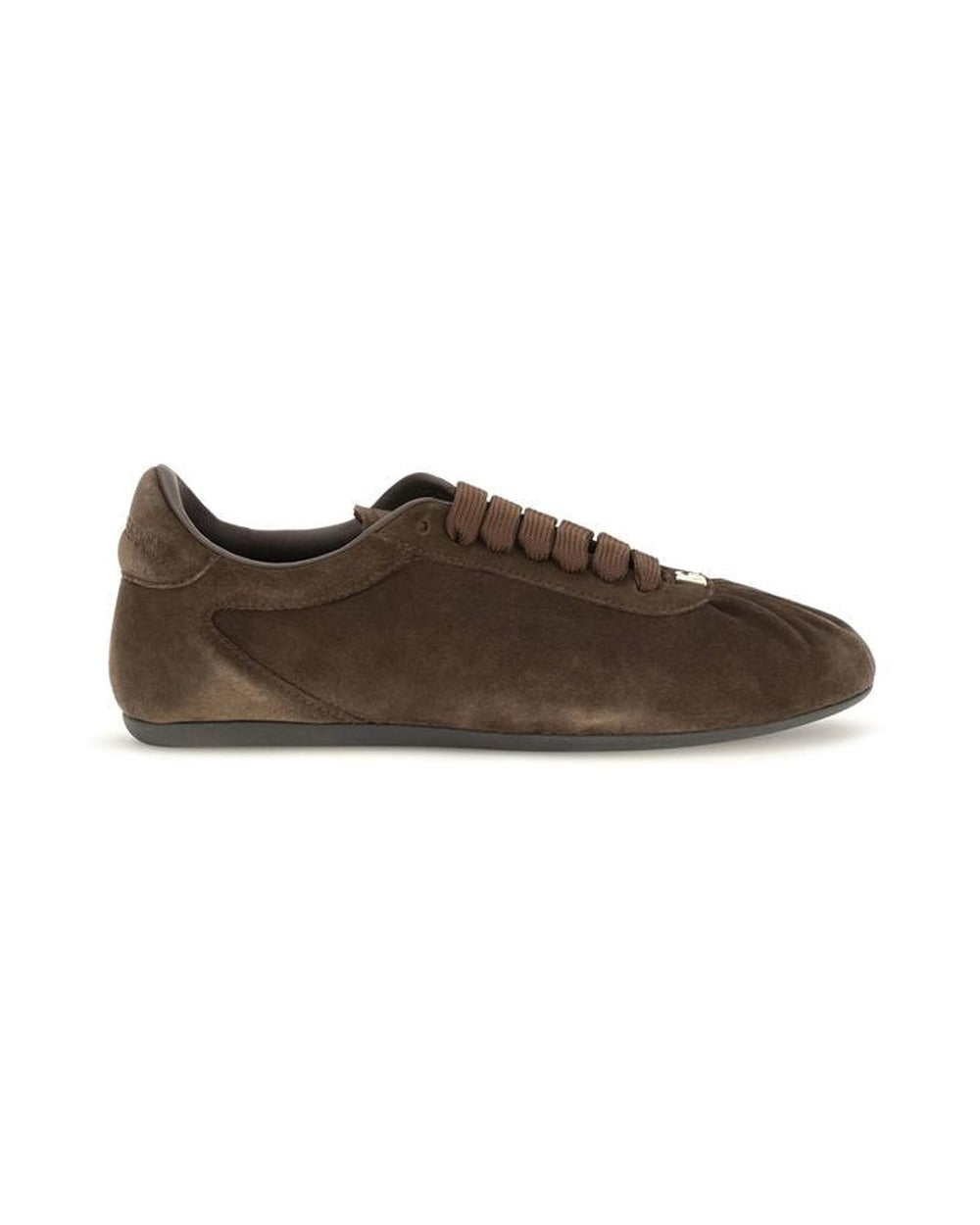 Dolce & Gabbana Brown Suede Leather Low Top Sneakers