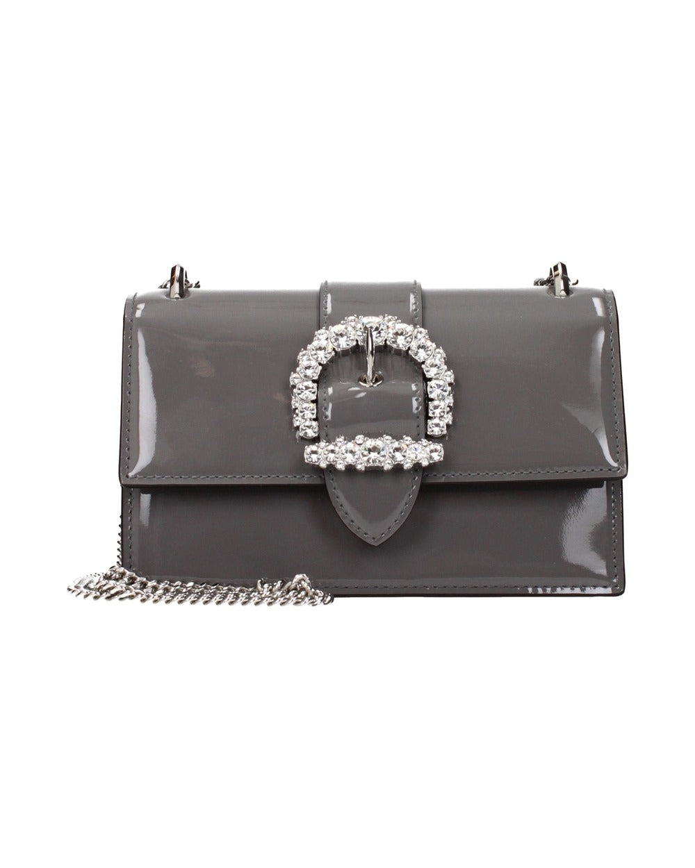 Jimmy Choo Gray Leather Shoulder Bag
