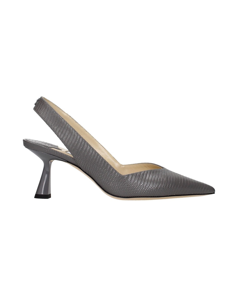 Jimmy Choo Gray Leather High Heel Pumps