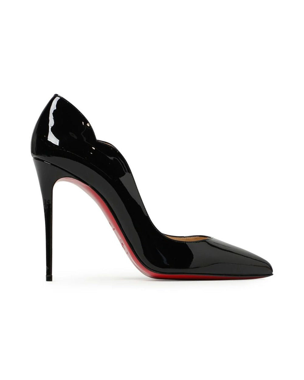 Christian Louboutin Black Patent Leather Hot Chick Pumps 100