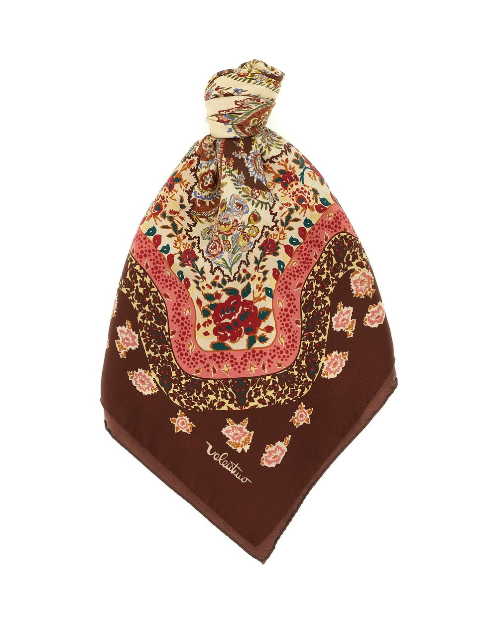 Valentino Garavani Brown Silk Foulard