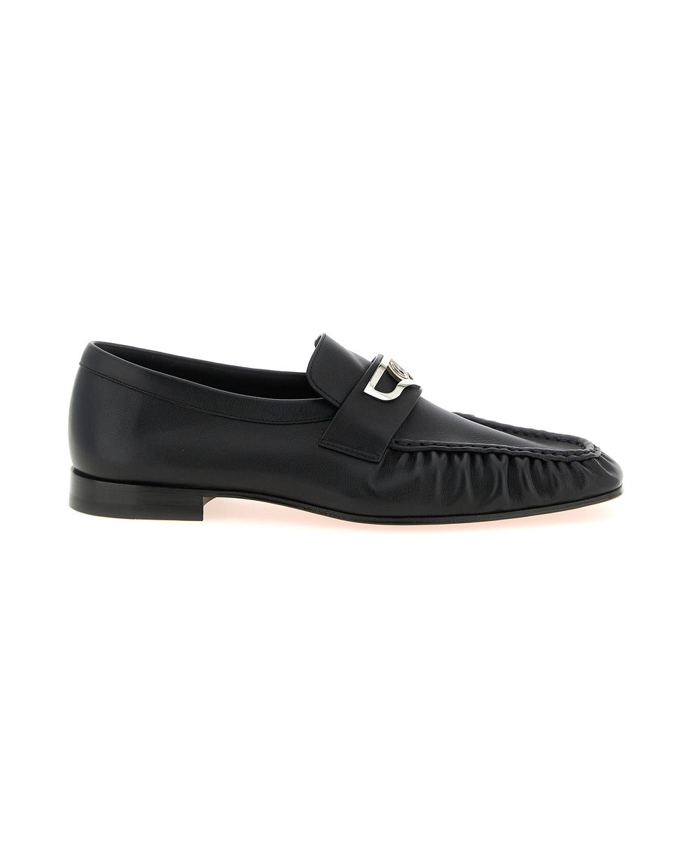 Christian Louboutin Black Calfskin Slip-On Loafers