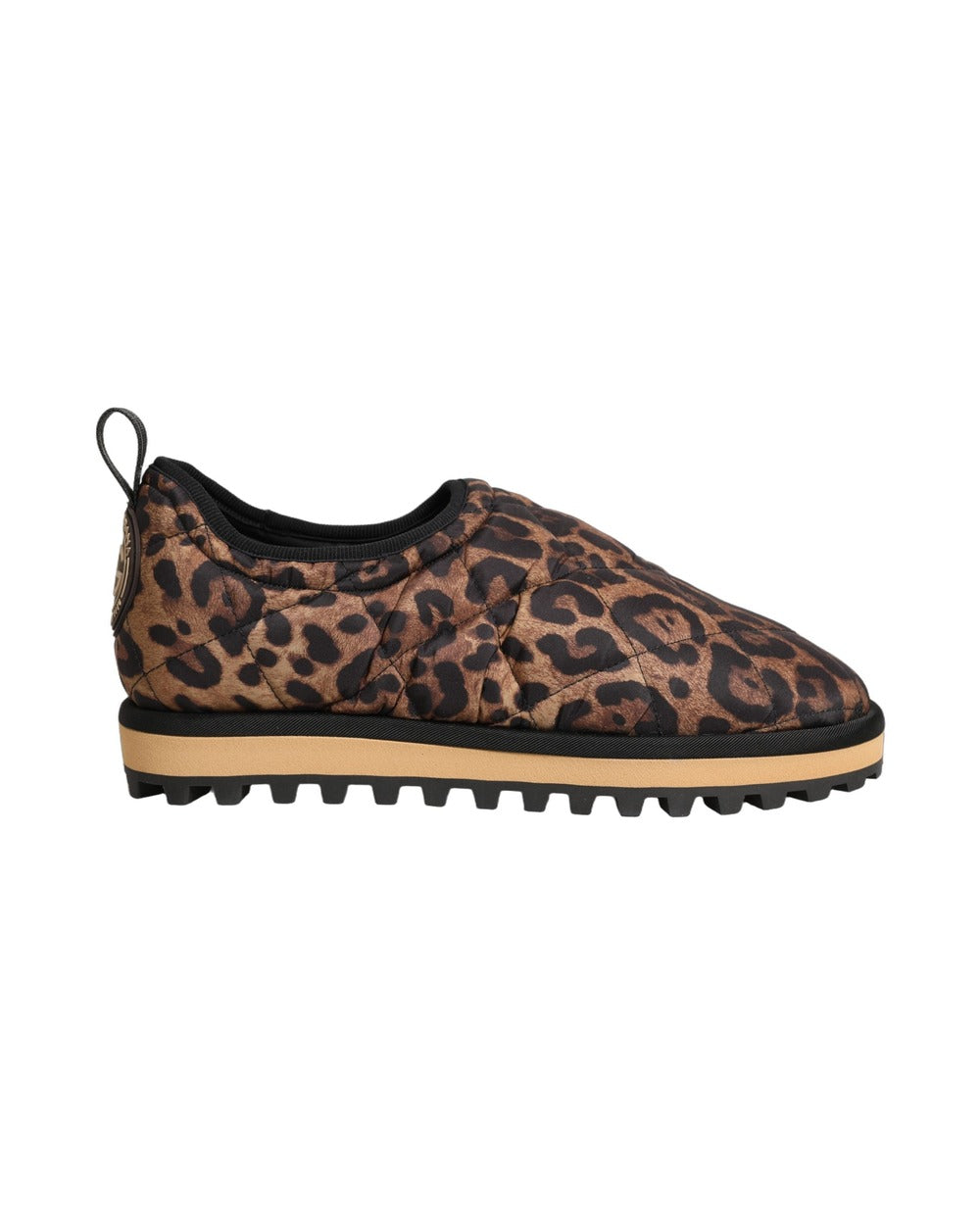 Dolce & Gabbana Brown Leopard Print Quilted Men Sneakers Shoes
