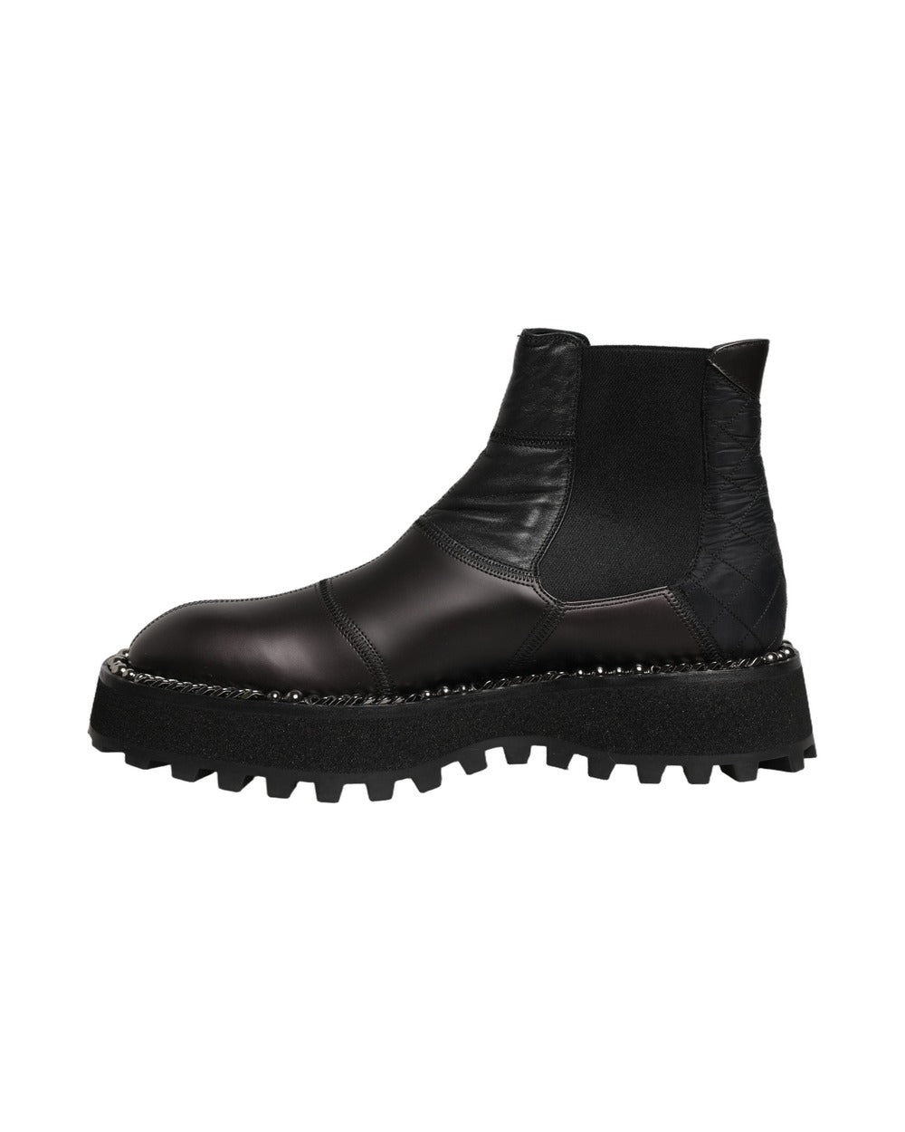 Dolce & Gabbana Black Chelsea Boots Leather Slip On Men Shoes