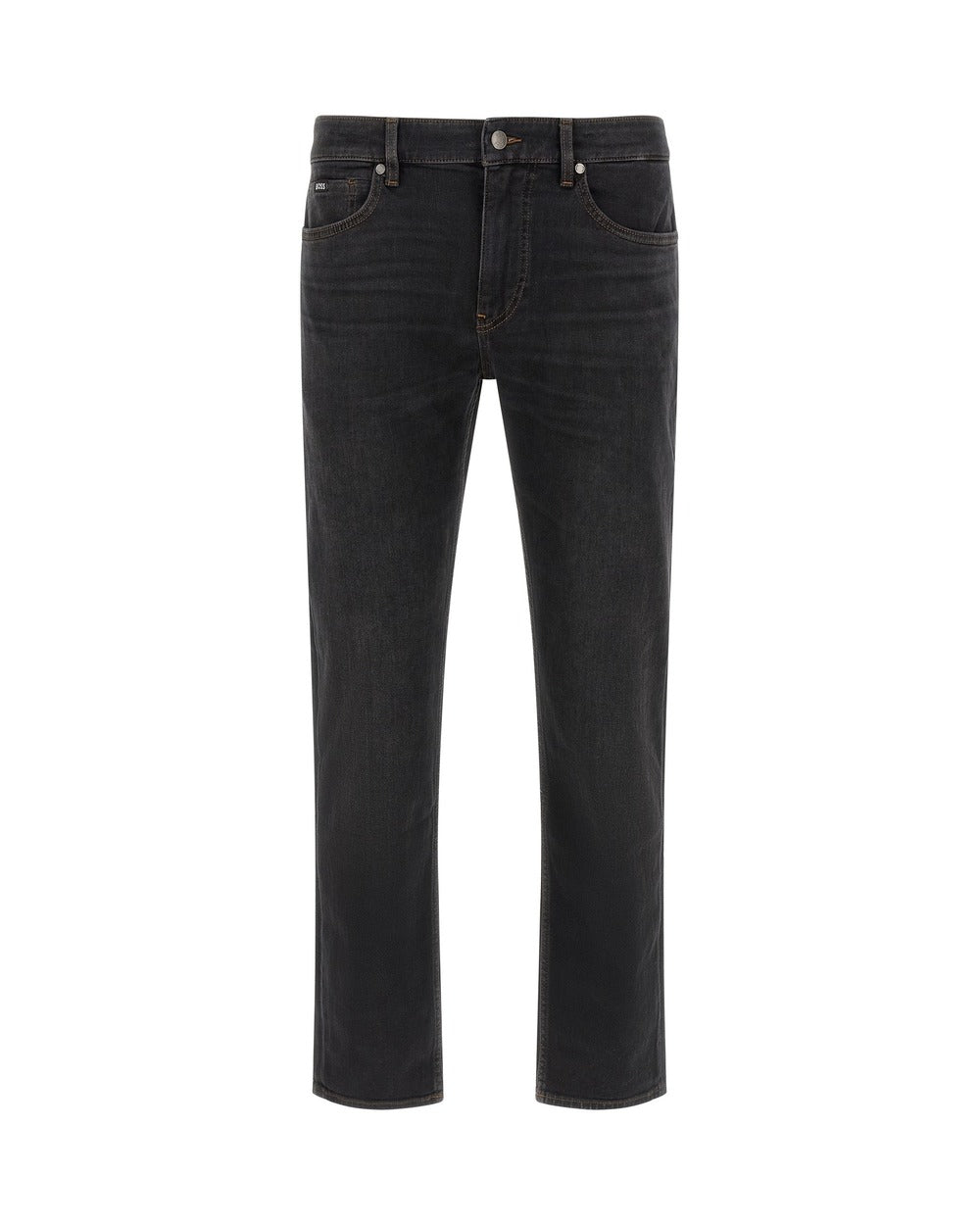 Hugo Boss Black Cotton Straight-Leg Jeans