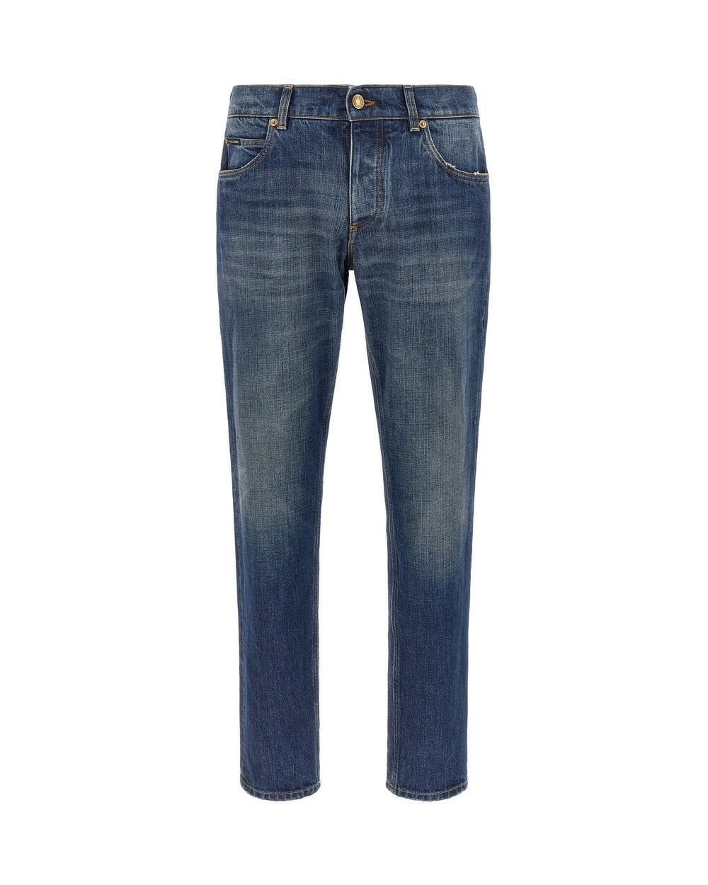 Dolce & Gabbana Blue Cotton Straight-Leg Jeans
