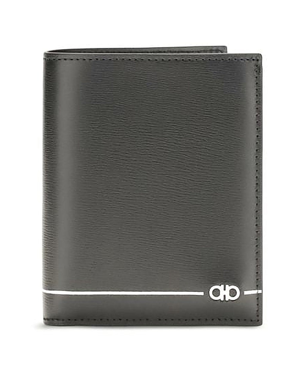 Ferragamo Black Calf Leather Bos Taurus Wallet