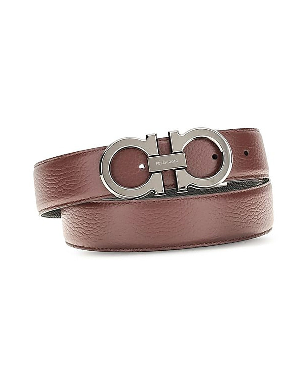 Ferragamo Brown Calf Leather Bos Taurus Belt