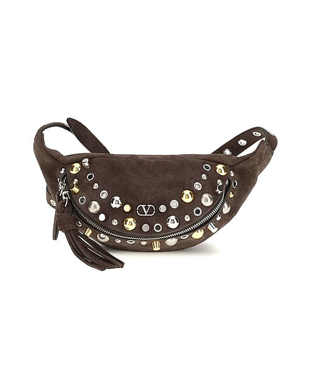 Valentino Garavani Brown Calf Leather Bos Taurus Shoulder Bag