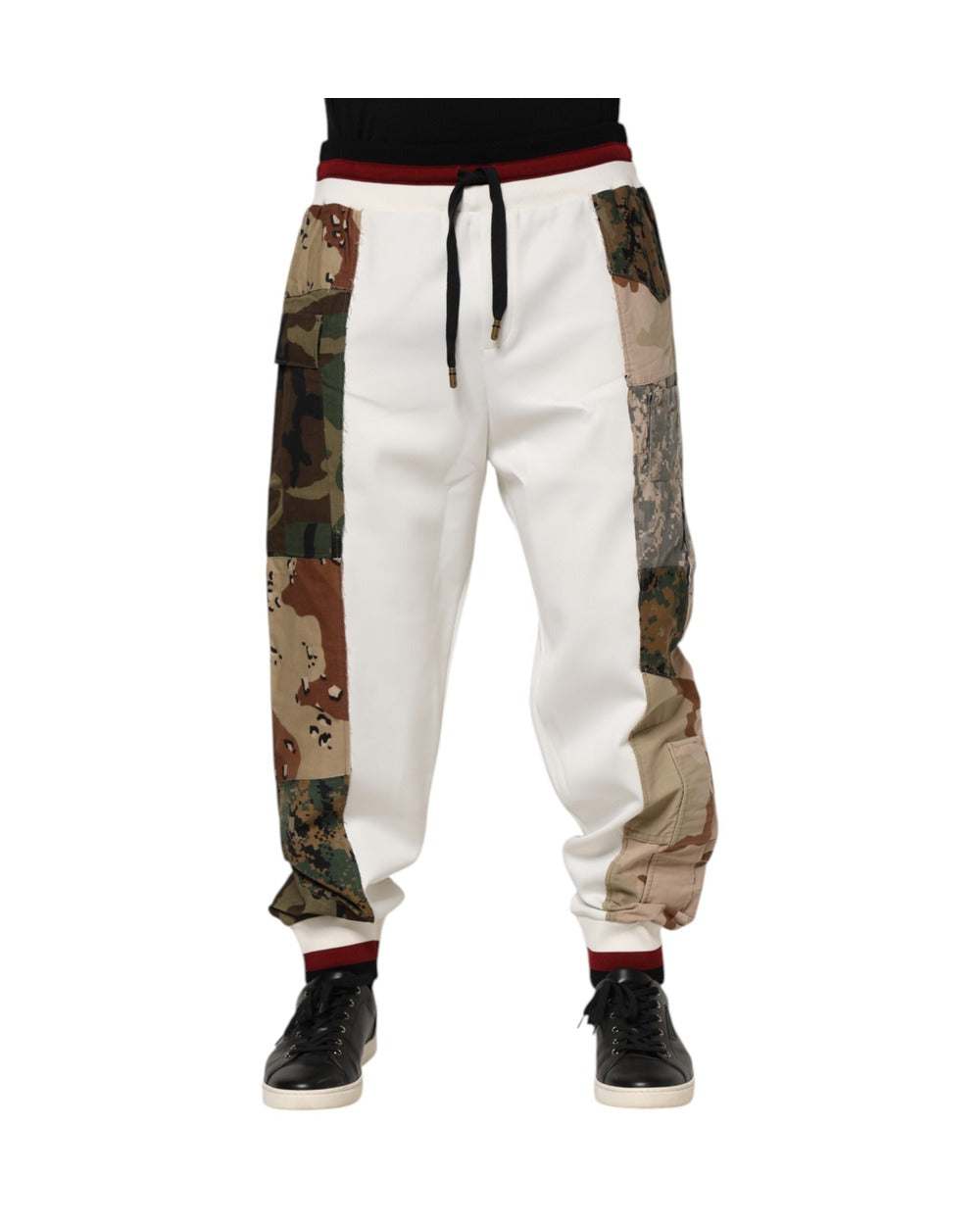 Dolce & Gabbana White Patchwork Jogger Pants