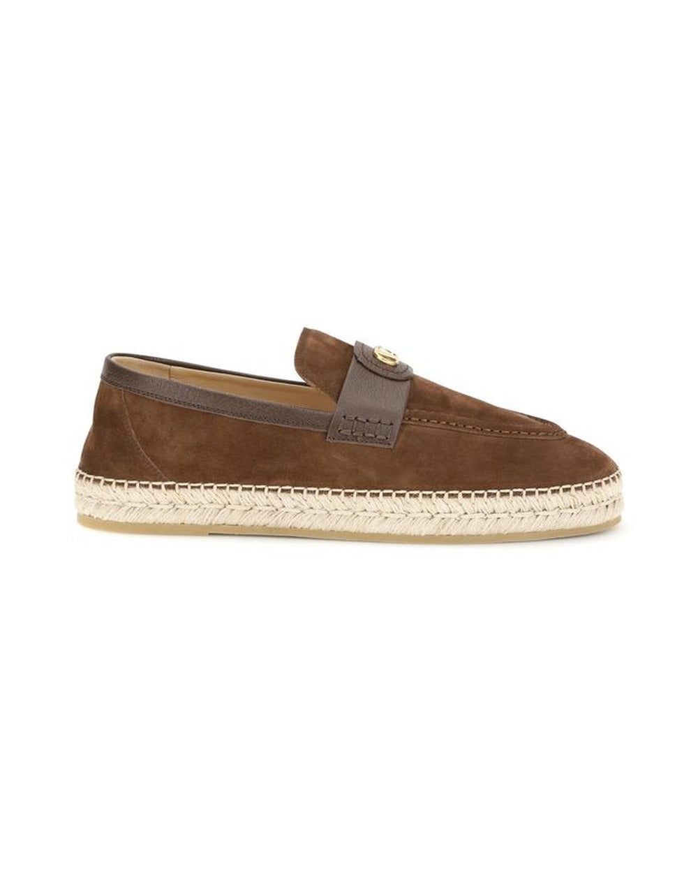 Valentino Garavani Brown Calf Leather Bos Taurus Espadrilles