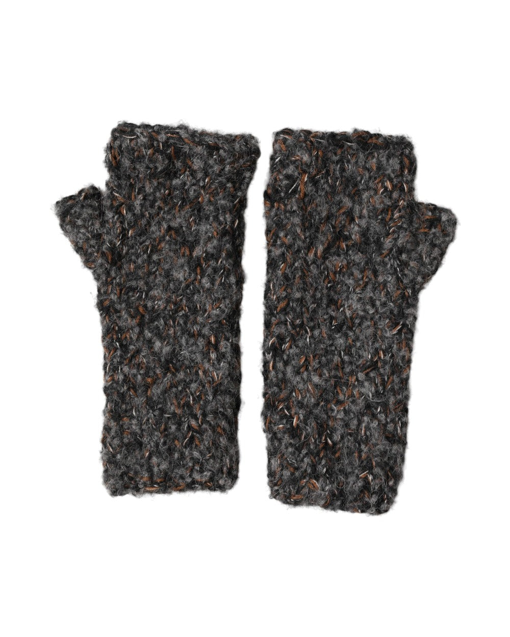 Dolce & Gabbana Gray Virgin Wool Knitted Fingerless Men Gloves