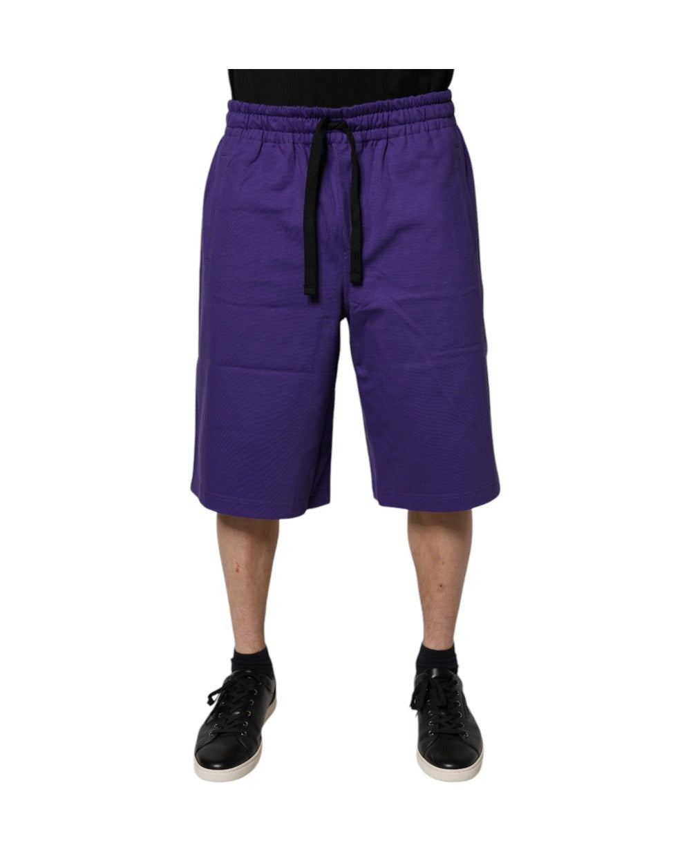 Dolce & Gabbana Purple Cotton Men Bermuda Sweatshorts Shorts