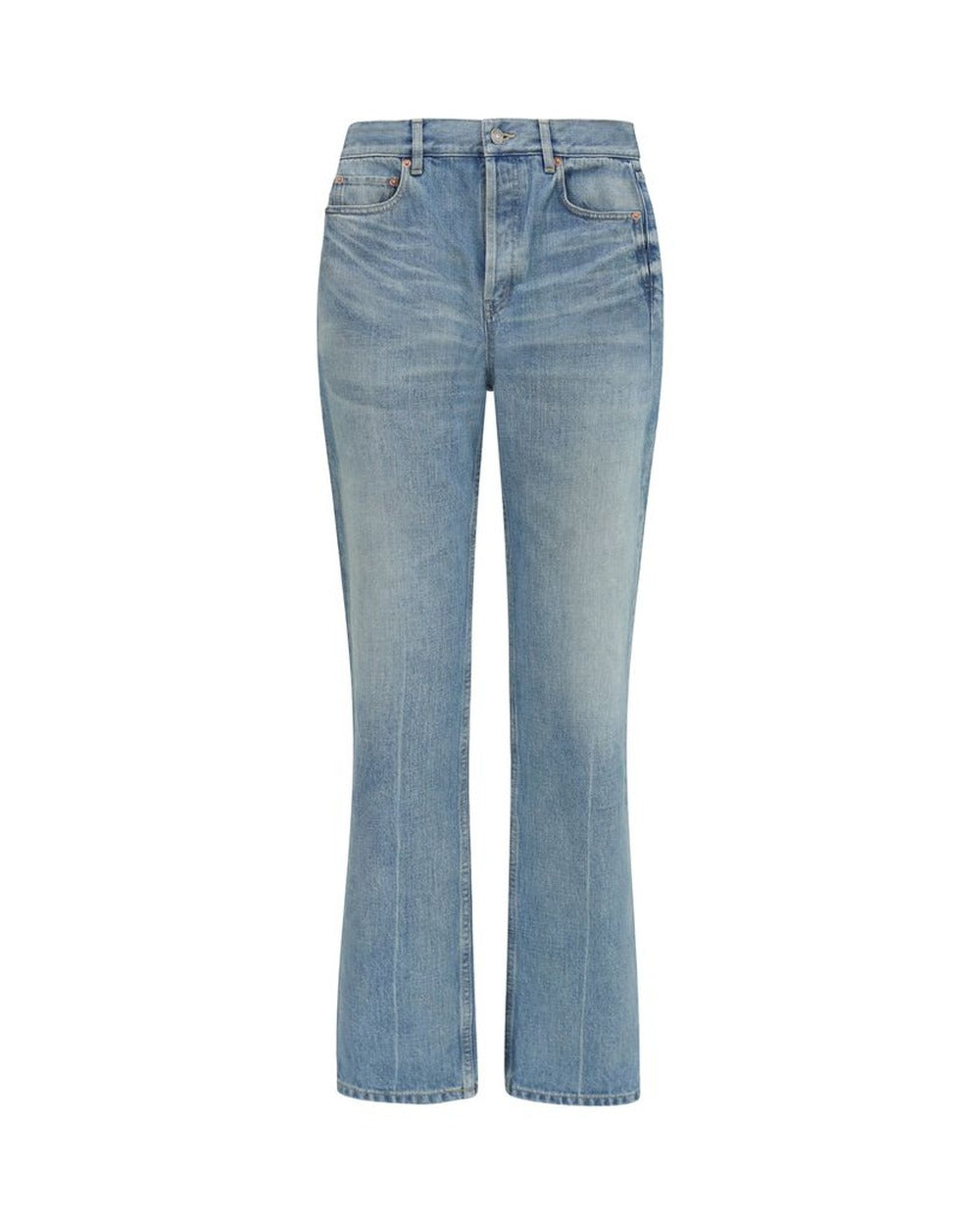 Saint Laurent Blue Cotton Straight-Leg Jeans